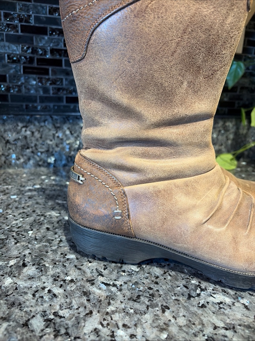 Merrell Vera Mid Barnwood Brown Leather Mid Calf  Boots Women’s Size 8 Zip - Picture 3 of 11